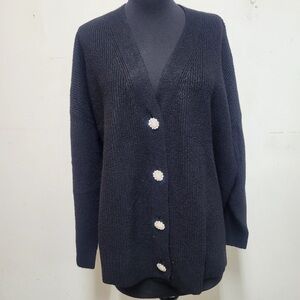 New! Ava & Viv Women's Rhinestone Button-Down Cardigan
